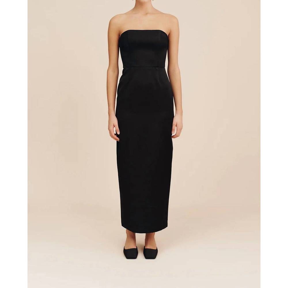 Posse Elegant Black Strapless Gown
